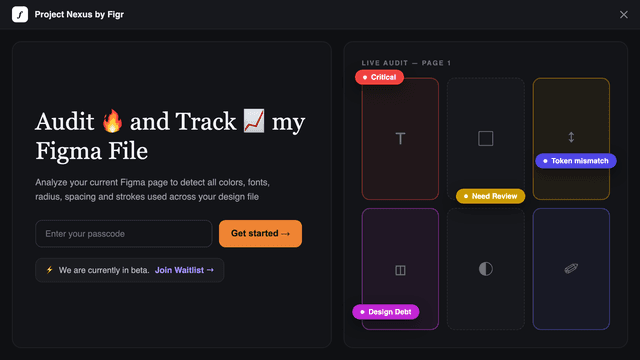 Nexus — Figma file auditor screenshot